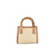 BORSA A MANO  IN PELLE E RAFFIA CON TRACOLLA - YL34837 - Colore:Cuoio;