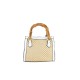 BORSA A MANO  IN PELLE E RAFFIA CON TRACOLLA - YL34837 - Colore:Bianco;