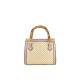 BORSA A MANO  IN PELLE E RAFFIA CON TRACOLLA - YL34837 - Colore:Cipria;