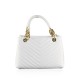 BORSA A MANO  IN PELLE CON TRACOLLA - ZC39843 - Colore:Bianco;