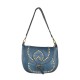 BORSA A SPALLA IN PELLE VINTAGE - SYA49854 - Colore:Blu;