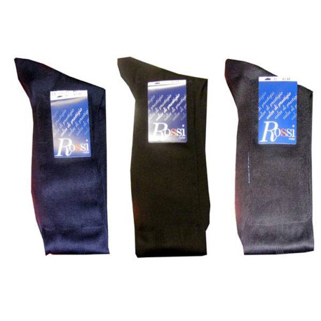 6 PAIA CALZE UOMO LUNGHE FILO DI SCOZIA NERO BLU ANTRACITE ROSSI - 490