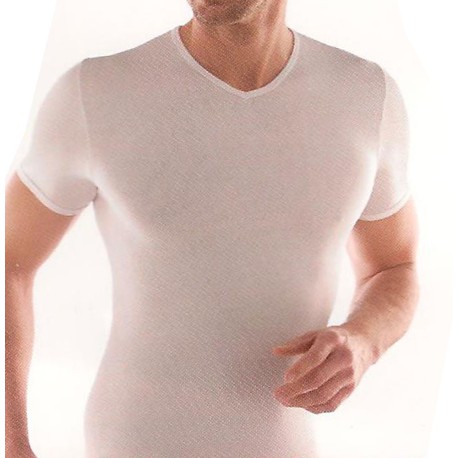 T-SHIRT UOMO SCOLLO A V CALDO COTONE 2828-53 LIABEL