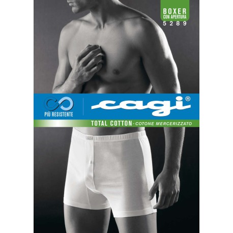 BOXER UOMO JERSEY COTONE CON APERTURA E BOTTONE 5289 CAGI