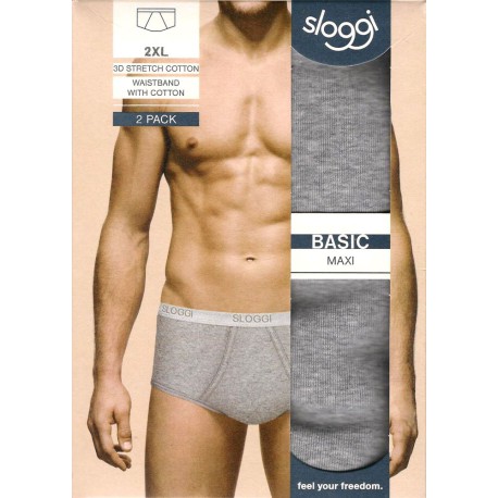 CONFEZIONE 2 PEZZI SLIP UOMO MAXI BASIC SLOGGI