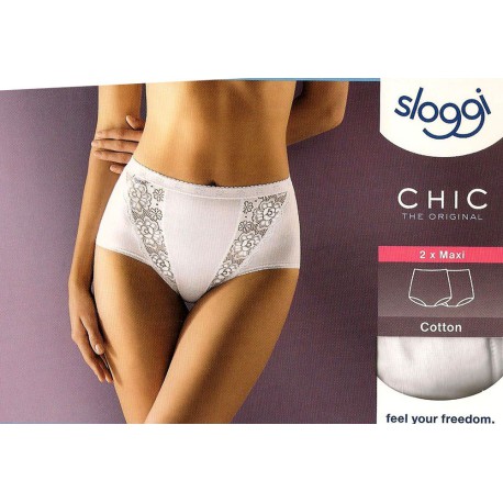 CONFEZIONE 2 PEZZI SLIP DONNA MAXI CHIC SLOGGI